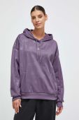 Кофта adidas жіноча колір фіолетовий з капюшоном візерунок (3605262)