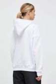 Кофта adidas жіноча колір білий з капюшоном візерунок