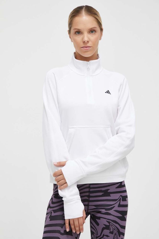 Тренувальна кофта adidas Performance колір білий однотонна