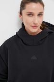 Кофта adidas Z.N.E жіноча колір чорний з капюшоном однотонна (3382713)