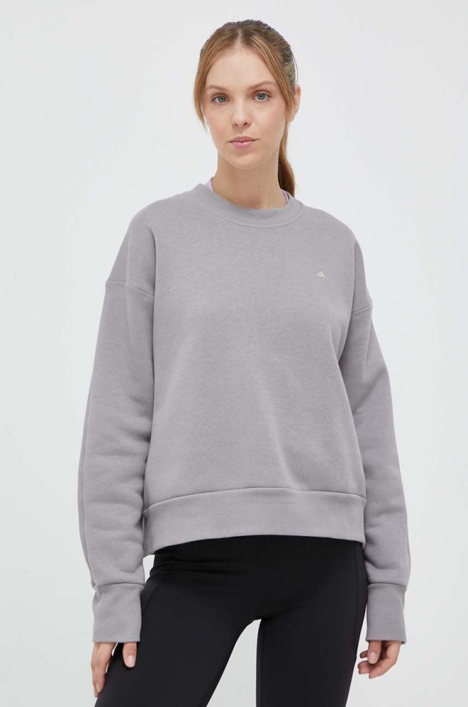 Кофта adidas by Stella McCartney колір сірий однотонна
