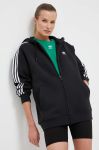 Кофта adidas Originals жіноча колір чорний з капюшоном з аплікацією (3351494)
