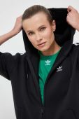 Кофта adidas Originals жіноча колір чорний з капюшоном з аплікацією (3351494)