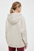 Бавовняна кофта adidas Originals жіноча колір бежевий з капюшоном з принтом