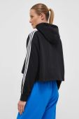 Кофта adidas Originals жіноча колір чорний з капюшоном з аплікацією (3393764)