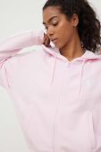 Кофта adidas жіноча колір рожевий з капюшоном з аплікацією (3372485)