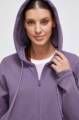 Кофта adidas жіноча колір фіолетовий з капюшоном з аплікацією (3605275)