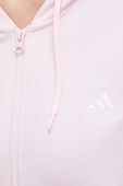 Бавовняна кофта adidas жіноча колір рожевий з капюшоном з аплікацією (3380951)