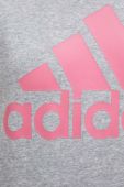 Кофта adidas жіноча колір сірий з капюшоном візерунок