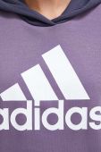 Кофта adidas жіноча колір фіолетовий з капюшоном візерунок (3605279)