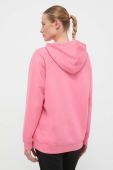 Кофта adidas жіноча колір рожевий з капюшоном однотонна (3506451)