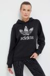 Кофта adidas Originals жіноча колір чорний з капюшоном з принтом (3351280)