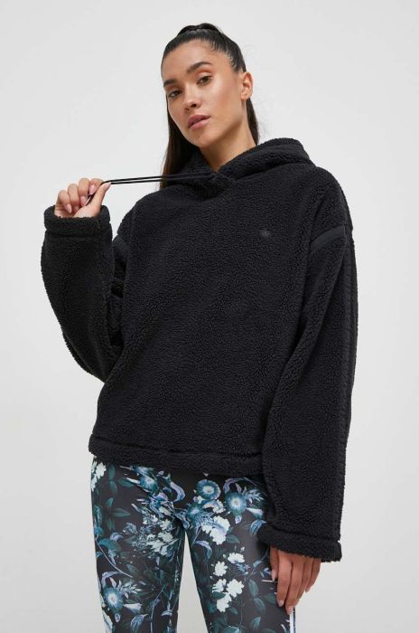 Кофта adidas Originals жіноча колір чорний з капюшоном однотонна (3629214)