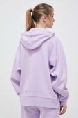 Кофта adidas by Stella McCartney колір фіолетовий з капюшоном однотонна
