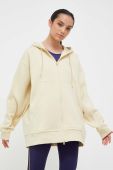 Кофта adidas by Stella McCartney колір жовтий з капюшоном однотонна