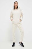 Кофта adidas жіноча колір бежевий з капюшоном однотонна