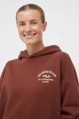 Кофта Fila жіноча колір коричневий з капюшоном з аплікацією