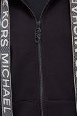 Бавовняна кофта MICHAEL Michael Kors жіноча колір чорний з капюшоном однотонна