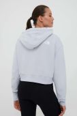 Бавовняна кофта The North Face жіноча з капюшоном однотонна колір блакитний