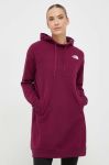 Кофта The North Face жіноча колір фіолетовий з капюшоном однотонна