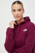 Кофта The North Face жіноча колір фіолетовий з капюшоном однотонна