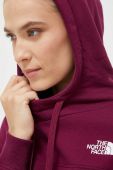 Кофта The North Face жіноча колір фіолетовий з капюшоном однотонна