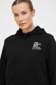 Бавовняна кофта The North Face жіноча колір чорний з капюшоном з принтом (3522899)