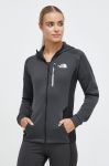 Спортивна кофта The North Face колір чорний з капюшоном меланж
