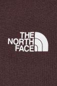 Бавовняна кофта The North Face жіноча колір коричневий з капюшоном з принтом