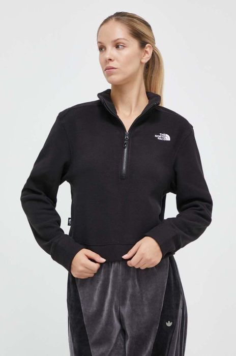 Спортивна кофта The North Face 100 Glacier колір чорний з аплікацією