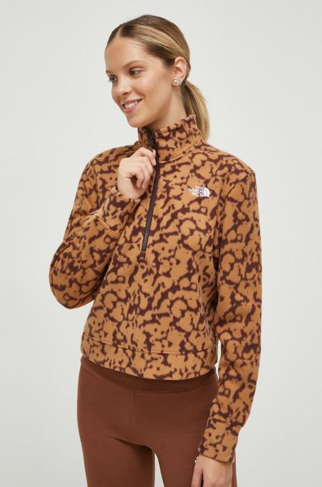 Спортивна кофта The North Face 100 Glacier колір бежевий візерунок