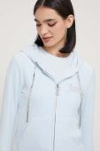 Кофта Juicy Couture жіноча з капюшоном з аплікацією колір блакитний