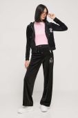 Кофта Juicy Couture жіноча колір чорний з капюшоном з аплікацією (3601093)