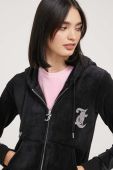 Кофта Juicy Couture жіноча колір чорний з капюшоном з аплікацією (3601093)
