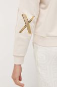 Бавовняна кофта Armani Exchange жіноча колір бежевий з принтом