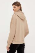 Кофта Armani Exchange жіноча колір бежевий з капюшоном з аплікацією
