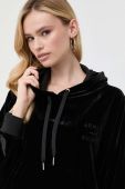 Кофта Armani Exchange жіноча колір чорний з капюшоном з аплікацією (3503620)