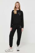 Кофта Armani Exchange жіноча колір чорний з аплікацією (3495974)