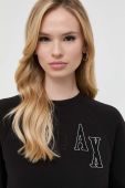 Кофта Armani Exchange жіноча колір чорний з аплікацією (3495974)