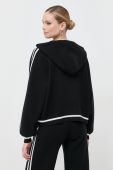 Кофта Liu Jo жіноча колір чорний з капюшоном з аплікацією