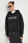 Бавовняна кофта Dickies жіноча колір чорний з капюшоном з принтом (3647769)