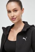 Тренувальна кофта Puma колір чорний з капюшоном візерунок
