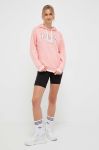 Кофта Puma жіноча колір рожевий з капюшоном з принтом (3441494)
