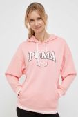 Кофта Puma жіноча колір рожевий з капюшоном з принтом (3441494)