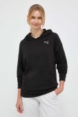 Бавовняна кофта Puma жіноча колір чорний з капюшоном однотонна (3503141)