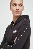 Кофта Puma жіноча колір чорний з капюшоном з принтом (3553532)