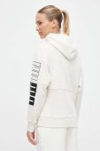 Кофта Puma жіноча колір бежевий з капюшоном з принтом (3653454)