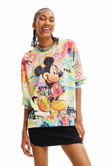Бавовняна кофта Desigual x Disney жіноча  візерунок колір барвистий