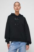 Кофта Karl Kani жіноча колір чорний з капюшоном з принтом