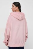 Кофта Guess Guess x Banksy жіноча колір рожевий з капюшоном з аплікацією